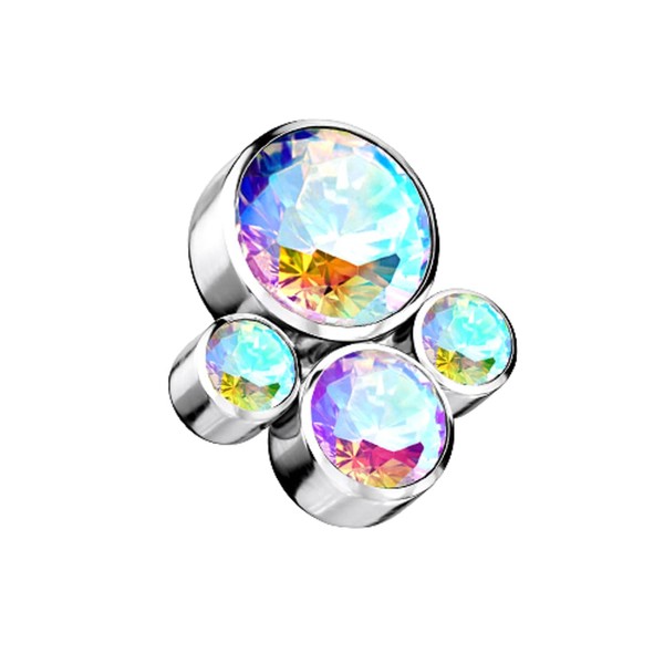14GA G23 Implant Grade Titanium Internally Threaded CZ Crystal Paw
