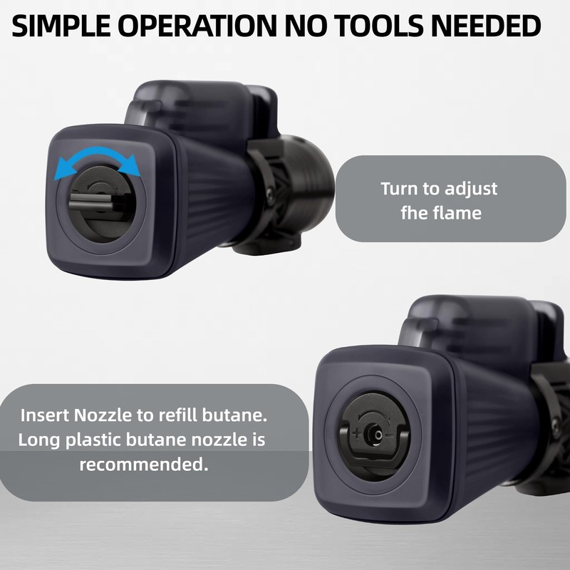 TOMOLO Torch Lighter 2 Pack, Refillable Butane Lighter with 3