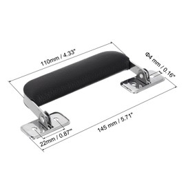 uxcell Leather Handle, 2Pcs - Metal Luggage Handle, Vintage Suitcase Replacement Strap, Vintage Pull Handle for Trunk Handbag Briefcase Speaker Box (Black), 110mm