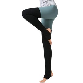 Nanxson Women's Leg Warmers Winter Ribbed Knitted Leg Warmers Stocking for 80s Party Dance Sports Yoga TTW0072, black