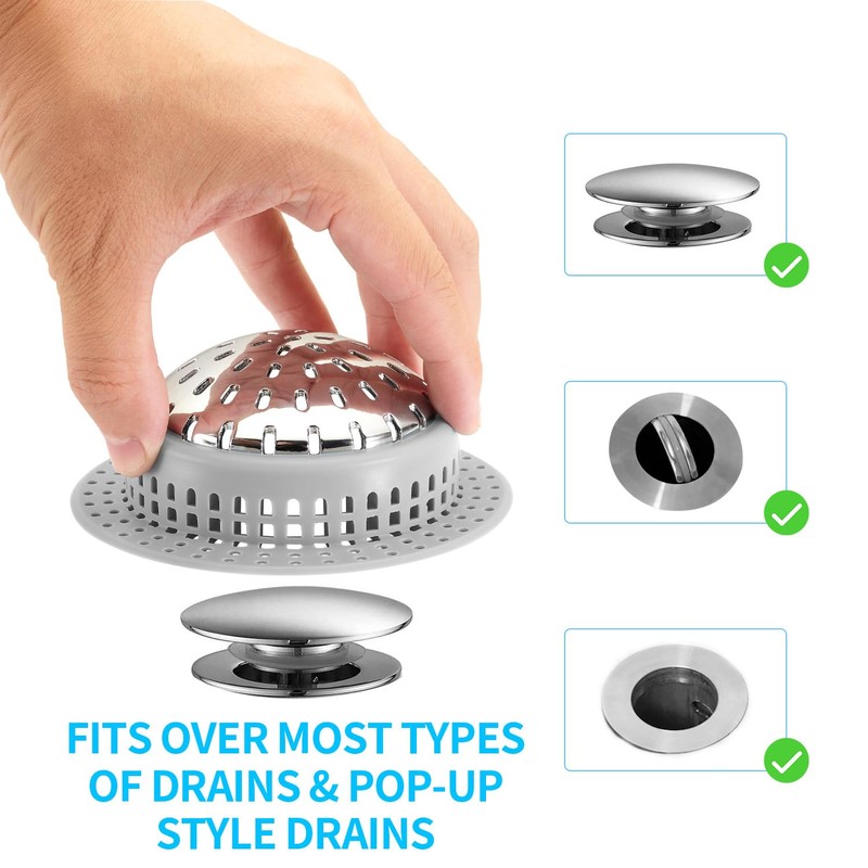 Aluvor Shower Drain Hair Catcher, Shower Drain Cover, Bathtub Drain