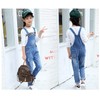KIDSCOOL SPACE Little Girls Denim Overalls, Elastic Waistband Inside Washed