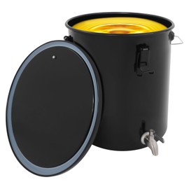 6 Gallon Fryer Oil Bucket, Heat-resistant Oil Disposal Transport Container with Faucet and 4 Locking Clips, Grease Disposal Buckets with Lid for Restaurants, Food Trucks, Kitchens (Bucket+Faucet)