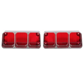 HECASA Upper Tail Light Assembly Compatible with 1972 Oldsmobile Cutlass/442/Cutlass Supreme Tail Lamps W/O Bulbs Red Lens & Silver Housing LH & RH 2Pcs