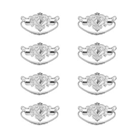 Savagrow 8pcs Vintage Antique Cabinet Bail Pull Handle Silver Drop Ring Pulls 2.5" Holes Center with Screws