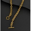 Fxiqini 14K Gold Plated Heart Necklace Chunky Toggle Link Chain