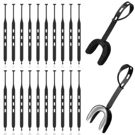 Kingdder 20 Pcs Football Mouth Guard Tether Only Universal Replacement Strap for Mouth Guard for Football Boxing Taekwondo Hockey Basketball Rugby Matches Helmet(Black)