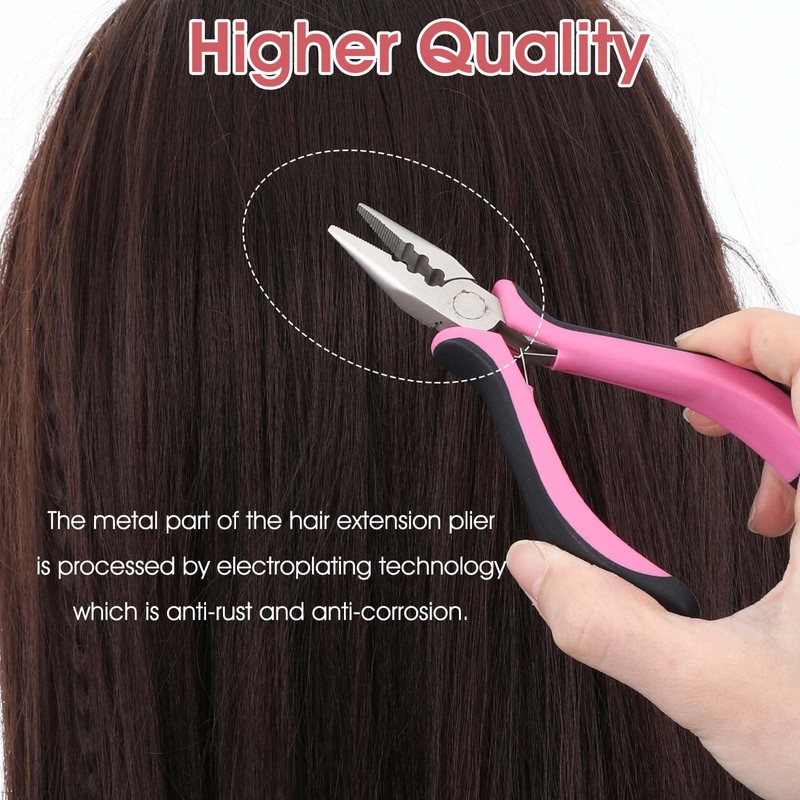 Hair Extension Kit, 3 pcs Hair Extension Pliers Hairs Tinsel