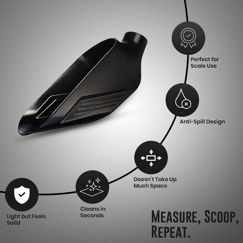 Rattleware Black Half Kilo Bean Scale Scoop - Durable Construction