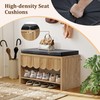 Shoe Storage Bench with Cushion, Shoe Rack Organizer Cabinet Bench