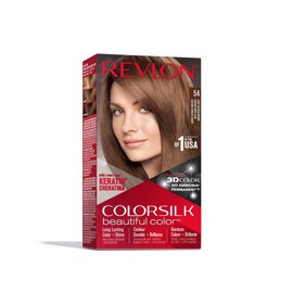 Revlon Permanent Hair Color, Permanent Hair Dye, Colorsilk with 100% Gray Coverage, Ammonia-Free, Keratin and Amino Acids, 54 Light Golden Brown, 4.4 Oz (Pack of 1)