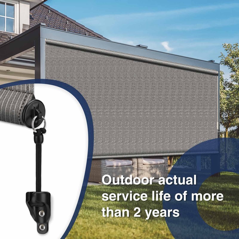 Vasteo Coolaroo Replacement Parts Bungee and End Cap Black,Weather Resistance,for