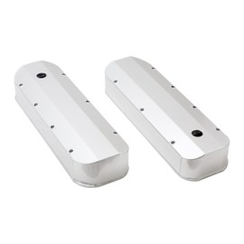 Top Street Performance JM8092-7CA Clear Anodized Tall Fabricated Valve Cover (Long Bolt with Breather Hole)