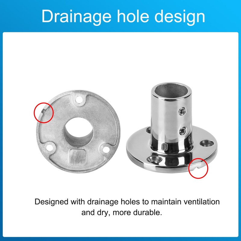ODYSUNRAL Marine Grade Boat Hand Rail Base, Heavy Duty 316