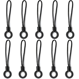 LvYiLinggg Multifunctional Phone Straps, String Parts, Black, 10 Pieces, Pine String Type, Plastic, Lightweight, Rope Lock, Durable, Fall Prevention, Phone Loss Prevention