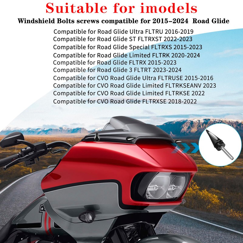 LDJXDADI Windshield Screws, Fairing Bolts, Motorcycle Windscreen Screws Compatible for