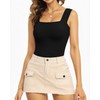 MANGOPOP Body sin mangas con cuello cuadrado para mujer, para