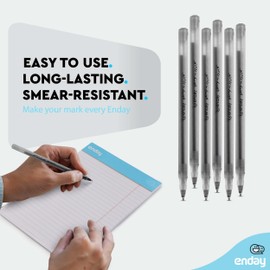 Enday Black Pens Ballpoint, Long Lasting Black Ink Pens Bulk 240 Pack, Smooth and Consistent Writing Pens, Medium Point (1.0mm) Ball Point Pens Black, Flexible Round Barrel for Writing Comfort