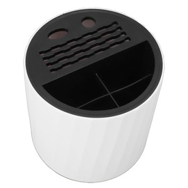 Universal Knife Holder, Multiple Slot Knife Block Holder Rotating Utensil Holder Knife Organizer Cylinder Kitchen Cutter Holder for Knives Chopsticks Spoons Forks (White)