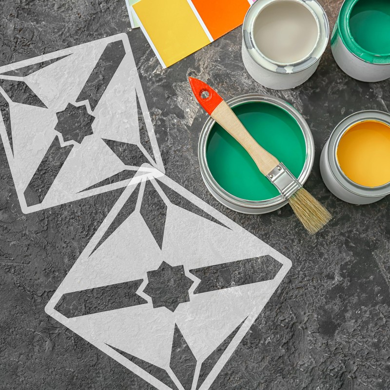 NAKLEO Frontera Tile Reusable Plastic Stencil - 20 x 20