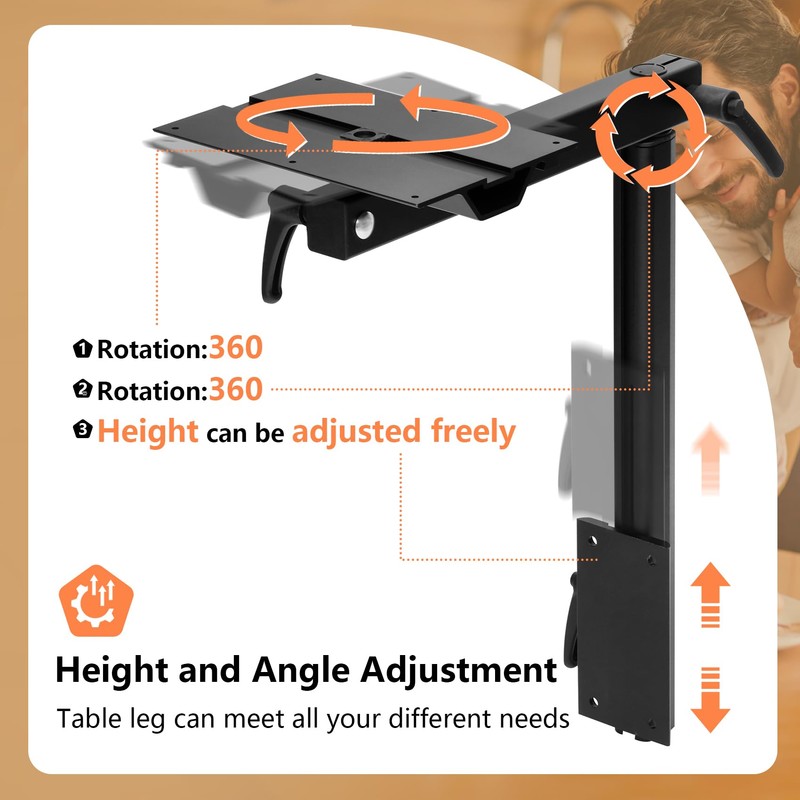 Aluminum Alloy Removable Table Leg RV, 360 Degree Rotation Laptop