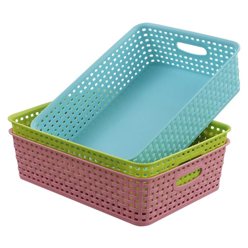 EudokkyNA Cesta de Rectangular, 3 Paquetes de Cesta de Almacenamiento