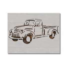 Old Vintage Truck Stencil Number 1 Template Reusable for Painting on Walls, Wood, Arts and Crafts (332) - 8.5 x 11 Inches