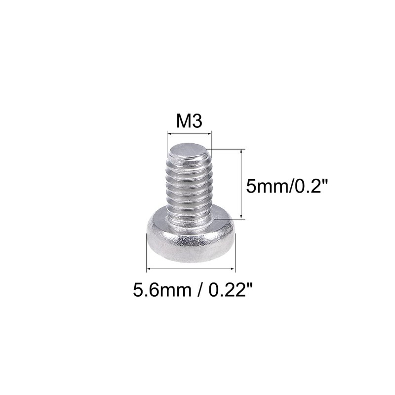 sourcing map M3x5mm Machine Screws Pan Phillips Cross Head Screw