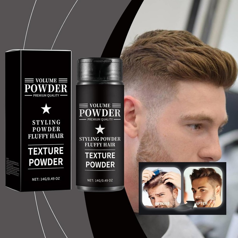 2 piezas Polvo para peinar el cabello para hombres, textura