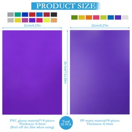 22 Stück Farbfolien für Scheinwerfer, A4 Farbfolien Gel Farbfilter, Transparent A4 Filter Film, Quadrat Farbkorrektur Fenster Folie, Farbfilm Farbfilter Hitzebeständig für Lampen