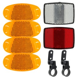 Fllyvly Spoke Reflectors Bicycle Set - 6 Pieces, Reflectors Bicycle Front and Rear, Cat Eyes Bicycle for Children, Road Bike, MTB, E-Bike, Spoke Reflectors Orange Visibility up to 200 m