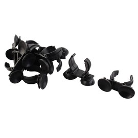 sourcing map Aquarium Double Sucker Tube Holder Airline Camp Tubing Clip, Black, 9 Piece