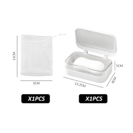 1 Piece Soap Dish Container with 1 Piece Foam Mesh, Bath Soap Accessories, Double Layer Soap Dish, Leak-proof Soap Dish, Soap Drainer (Cream)