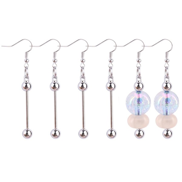 Framendino, Beadable Earrings Metal Earrings Dangle Simple Beaded Earrings Pendant