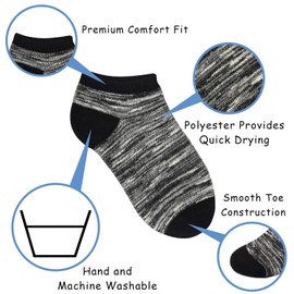 GENTABY Boys Socks,Toddler Ankle Athletic Socks Kids Half Cushioned Low Cut Sport Sock 12 Pairs,8-10Years