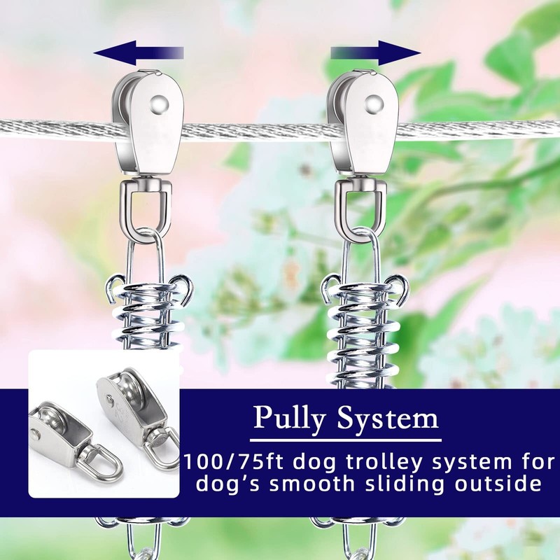 Snagle Paw Dog Tie Out Runner for Yard,Trolley System for