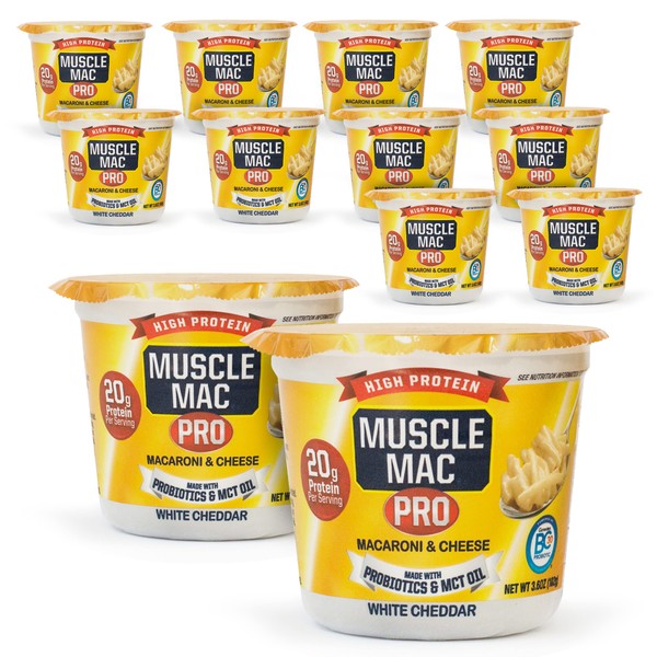 MUSCLE MAC Macaroni and Cheese Microwavable Cups Made With Probiotics