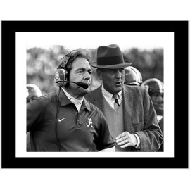 Framed Bear Bryant and Nick Saban - Alabama Football Legends Roll Tide! - Promotional Picture (Black, 16x20)