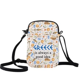 WCGXKO Greece Gift Greece Surprise Trip Gift Greece Is Always A Good Idea Zipper Pouch Crossbody Bag (GREECE CR)