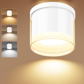 GeyouLux LED Surface-Mounted Spotlight, Diameter 90 x 86 mm, Ceiling Spotlights, 3CCT LED Surface-Mounted Spotlights, Including 7 W, 800 lm, GX53 LED Bulb, Aluminium Surface-Mounted Spotlights,