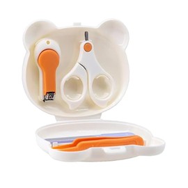 Kisangel 4pcs Nail Clippers with Precision Cutting Tools for Safe Newborn Nail Care Includes Fingernail File and Scissors Protective Design for Boy Girl Grooming Kit for Home and Travel