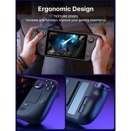 JSAUX Kickstand Case Compatible with Steam Deck/OLED, PC0105 Upgrade The Adjustable Angle Stand Steam Deck Cover TPU Protective Case, Shock-Absorption, Non-Slip and Anti-Scratch Design