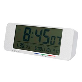 Formia(フォルミア) Radio-Controlled Alarm Clock, Large Screen, Temperature and Humidity Meter, Date, Day of the Week, Digital, Hodogay Electronics Sales, White HT-013RC