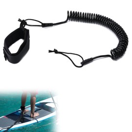 10 Feet Surf Leash, Leash, Sup Accessories, Stand Up Paddle Accessories, Sup Kayak Safety Lead, Coiled Foot Strap Retractable for Surfboarding, Rafting, Boating, Fishing etc. (Made of 5 mm TPU Rope