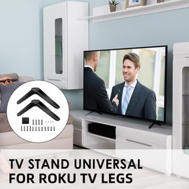Legs for TV Stand - Television Mounting Legs | Anti-Tilt Matte Black TV Stand Feet for Bedroom, Workplace, Fireplace, Apartment, Dormitory