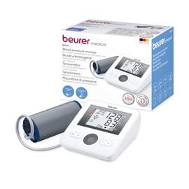 Beurer Baumanómetro Digital de Brazo, Medidor de Presión Arterial Automático, Detección de Arritmias, Memoria para 4 Usuarios, Pantalla LCD, Brazal 22-42 cm, Incluye Estuche
