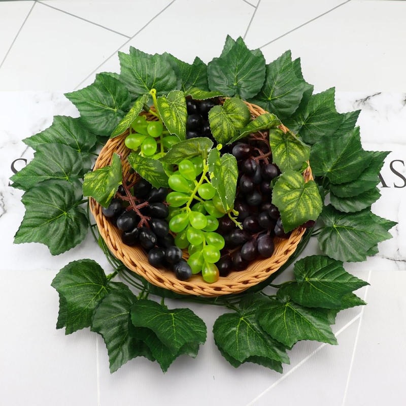 ginojex Artificial Grapes 6 Bunches with 3 Strands Fake Grape