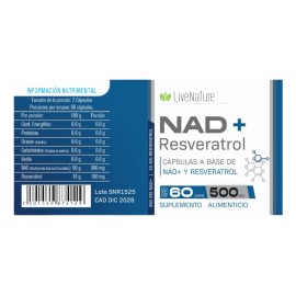 Nad + Resveratrol Kit 2 Piezas Live Nature Antioxidante Sabor Sin Sabor
