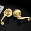 Bonpoly 6 Pack Gold Door Handles, Wave Style Door Lever