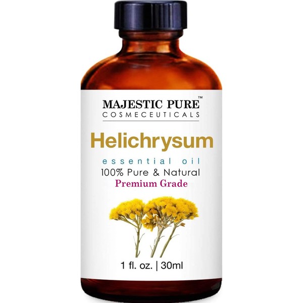 MAJESTIC PURE Helichrysum Essential Oil, Premium Grade, Pure and Natural, for Aromatherapy, Massage, Topical & Household Uses, 1 fl oz